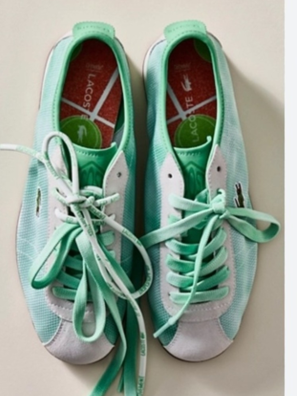 Lacoste Mint Green Mesh Sneakers